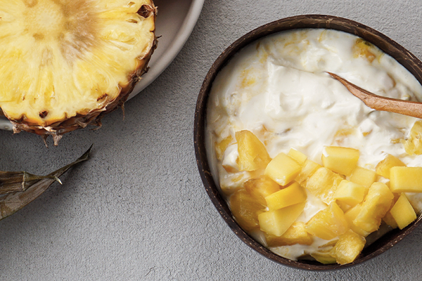 Salade d’ananas au lait de coco