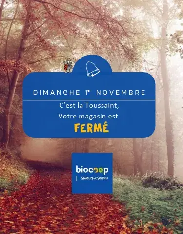 Fermeture magasin 01/11/2026