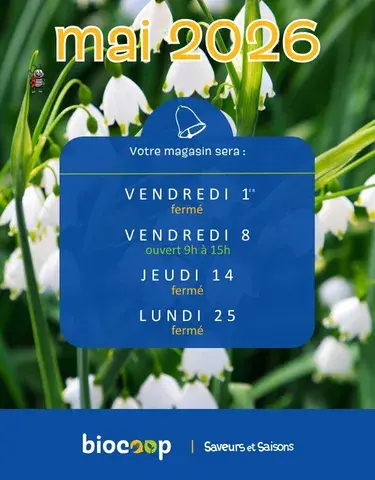 Jours fériés mai 2026